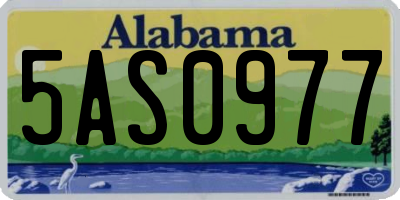 AL license plate 5AS0977