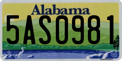 AL license plate 5AS0981