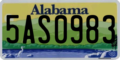 AL license plate 5AS0983