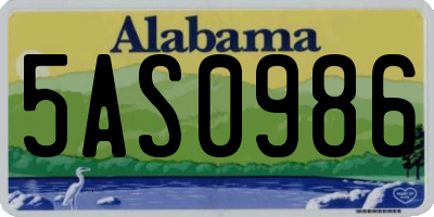 AL license plate 5AS0986