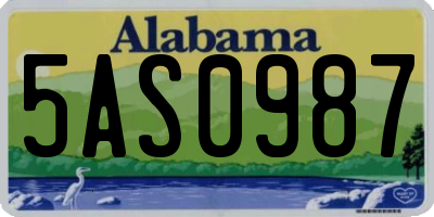 AL license plate 5AS0987