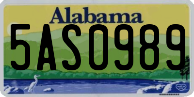 AL license plate 5AS0989