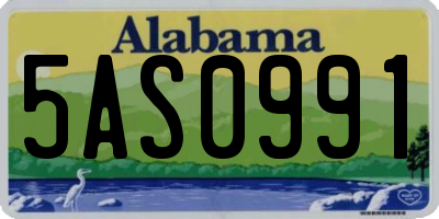 AL license plate 5AS0991