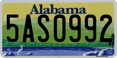 AL license plate 5AS0992