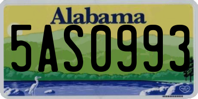 AL license plate 5AS0993