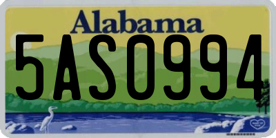AL license plate 5AS0994