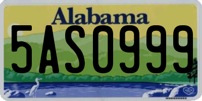 AL license plate 5AS0999