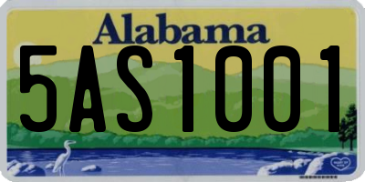 AL license plate 5AS1001