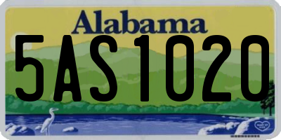 AL license plate 5AS1020
