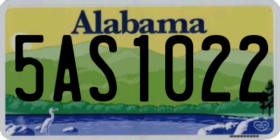 AL license plate 5AS1022