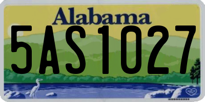 AL license plate 5AS1027