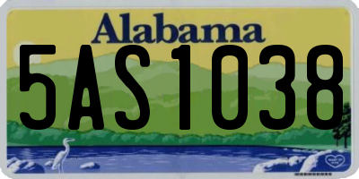 AL license plate 5AS1038