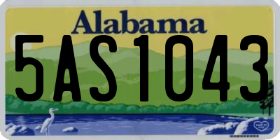 AL license plate 5AS1043