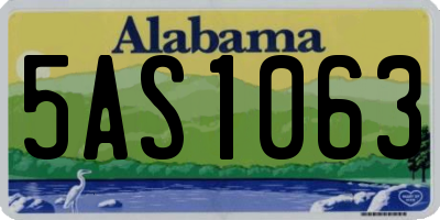 AL license plate 5AS1063