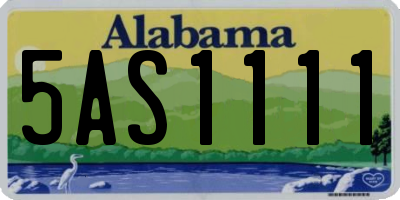 AL license plate 5AS1111