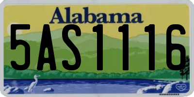 AL license plate 5AS1116