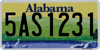AL license plate 5AS1231