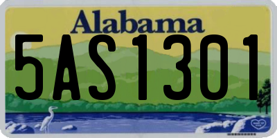 AL license plate 5AS1301