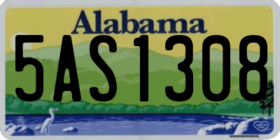 AL license plate 5AS1308