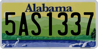 AL license plate 5AS1337