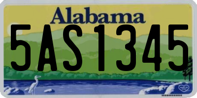 AL license plate 5AS1345