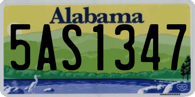 AL license plate 5AS1347