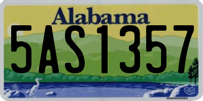AL license plate 5AS1357