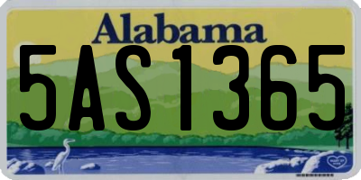 AL license plate 5AS1365