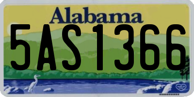 AL license plate 5AS1366