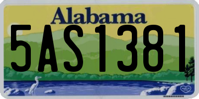 AL license plate 5AS1381