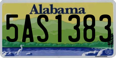AL license plate 5AS1383