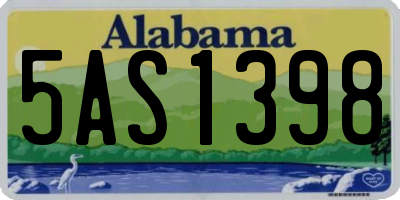 AL license plate 5AS1398