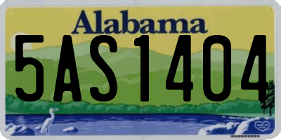 AL license plate 5AS1404