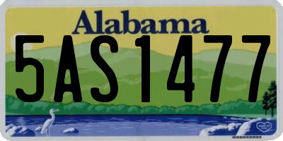 AL license plate 5AS1477