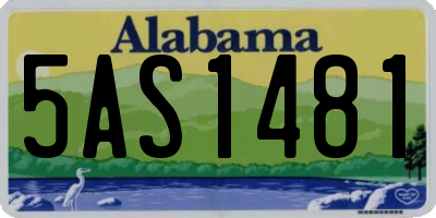 AL license plate 5AS1481