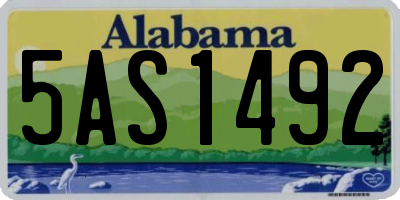 AL license plate 5AS1492