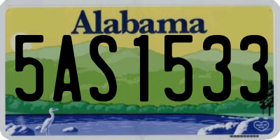 AL license plate 5AS1533