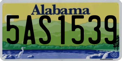 AL license plate 5AS1539