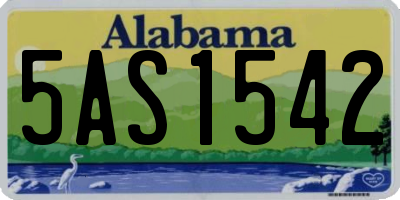 AL license plate 5AS1542