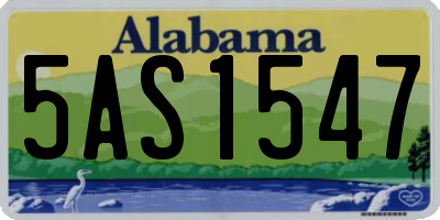 AL license plate 5AS1547