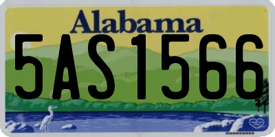 AL license plate 5AS1566