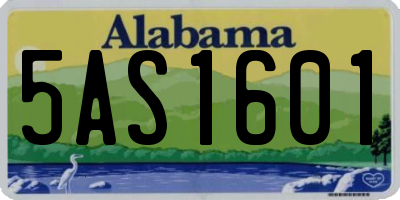 AL license plate 5AS1601
