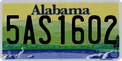 AL license plate 5AS1602