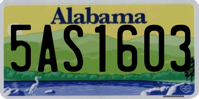 AL license plate 5AS1603