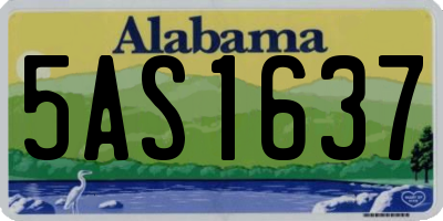 AL license plate 5AS1637