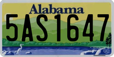 AL license plate 5AS1647