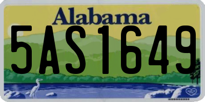 AL license plate 5AS1649