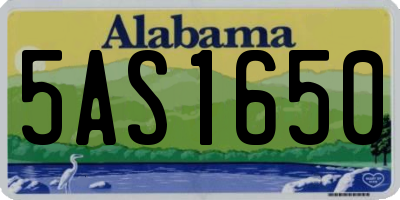 AL license plate 5AS1650