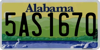 AL license plate 5AS1670
