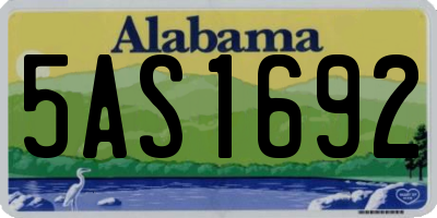 AL license plate 5AS1692